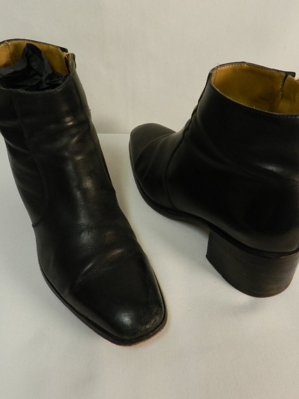 Billy Reid Vintage Leather ankle boots booties black zip up Italy Size Sz 9.5